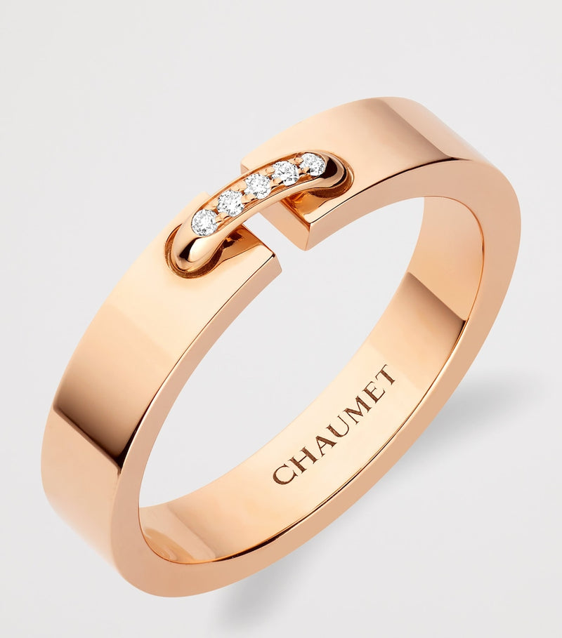 Chaumet rose gold diamond wedding ring (British brand)