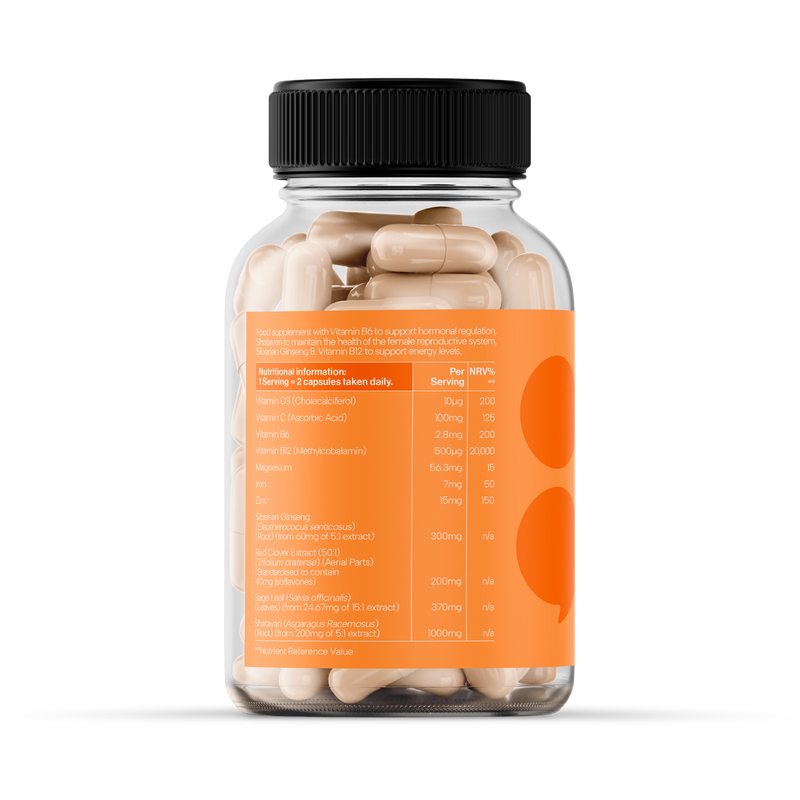 Paused perimenopause supplement All In One Blend 60 capsules, imported from the UK