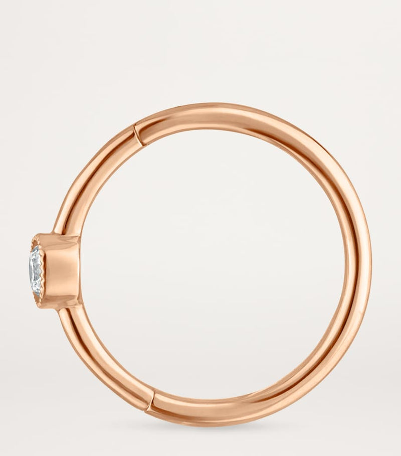 Maria Tash diamond hoop earring 9.5mm rose gold (British brand)