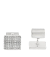 Harrods Dunhill Silver Hobnail and Reed Tile Cufflinks- Buy online at McGrocer