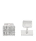 Dunhill silver hobnail reed tile cufflinks, imported from the UK