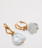 Monica Vinader gold vermeil keshi pearl drop earrings (British brand)