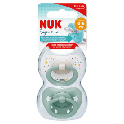 NUK Signature Soother 2-Pack in Pink or Blue