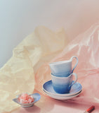 Royal Copenhagen Iris porcelain cup and saucer, H9cm x W15cm, imported from the UK