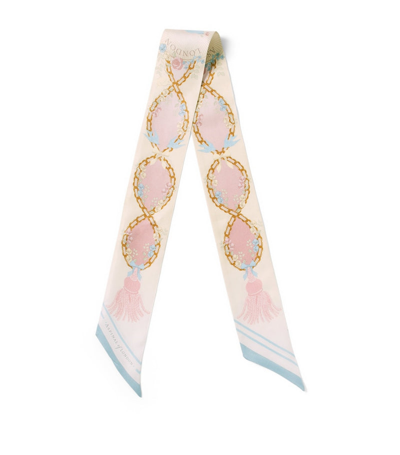 Aspinal of London silk skinny scarf 88cm x 6cm - British product