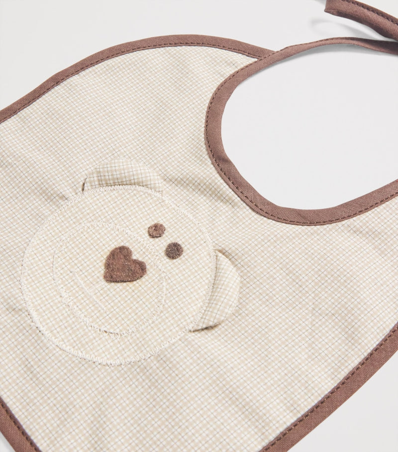 Stefano Ricci cotton kids bib with teddy bear logo (British brand)