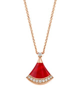 Harrods Bvlgari Divas' Dream Necklace in Rose Gold with Diamonds and Carnelian- Buy online at McGrocer