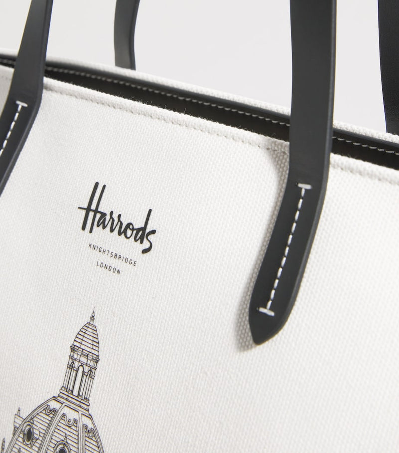 Harrods shopper bag with building landscape design 30x40cm (British brand)