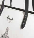 Harrods shopper bag with building landscape design 30x40cm (British brand)