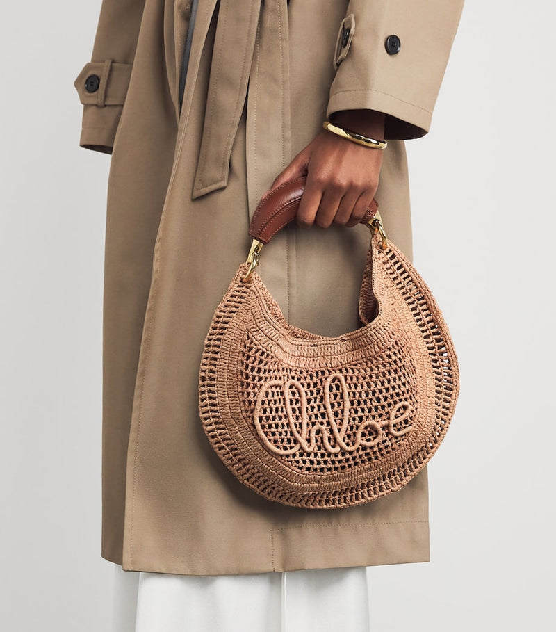 Chloé raffia banana shoulder bag (British brand)