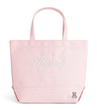Harrods small cotton embroidered logo tote bag, UK version