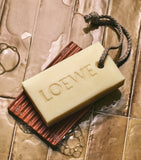 LOEWE terracotta soap dish with ribbed design and Anagram motif, UK version
