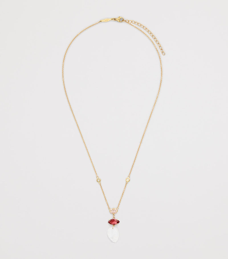 Jacquie Aiche yellow gold tourmaline triple step necklace (British brand)