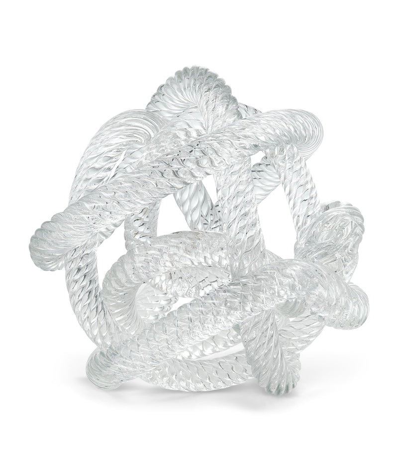 Eichholtz Glas-Schreibtischornament mit Seilmuster 15cm (Britische Marke)