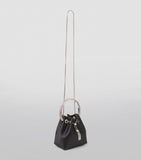 Jimmy Choo Bon Bon satin top-handle bag with crystal handle, imported from the UK