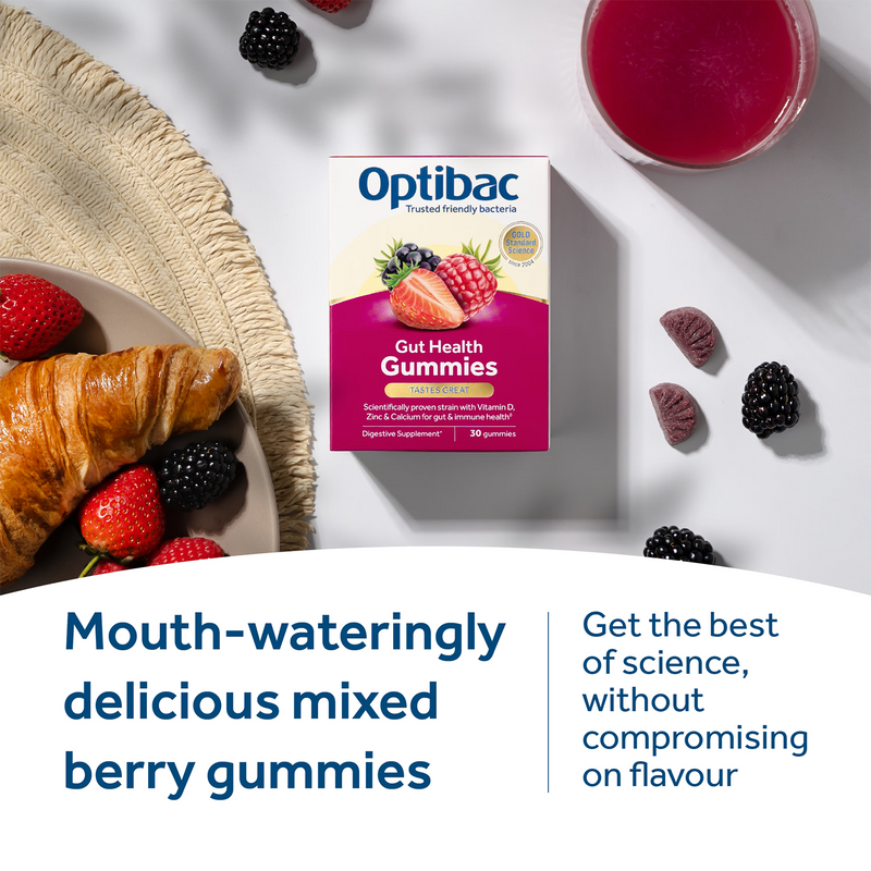 Optibac gut health gummies mixed berry 30 count, UK version