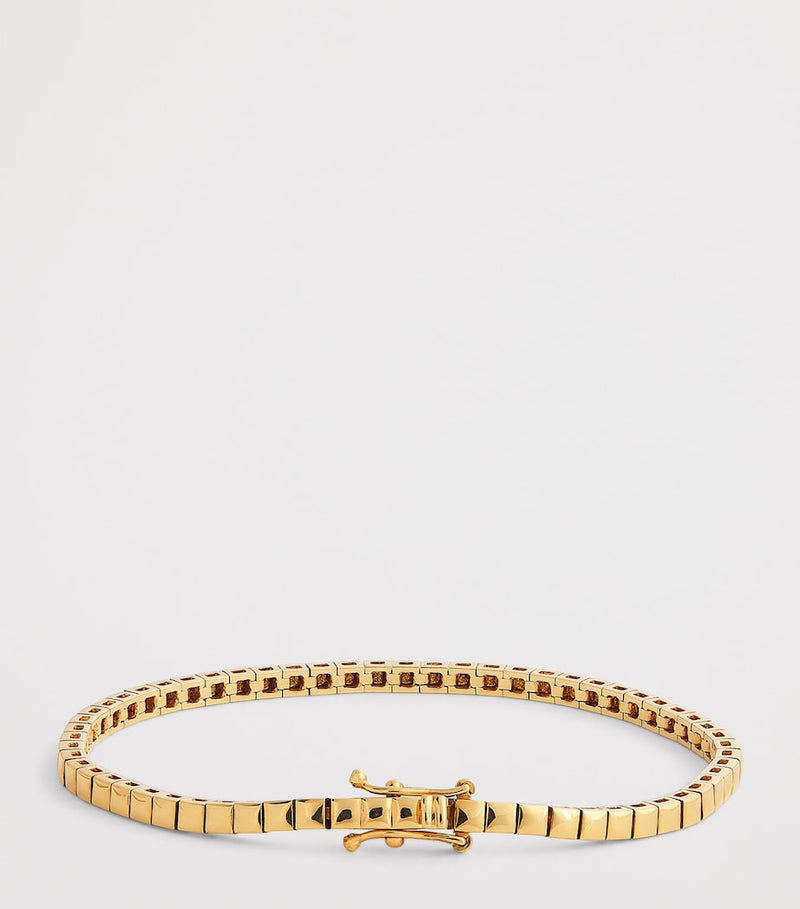 Jennifer Meyer yellow gold square tennis bracelet - British product