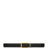 Harrods Saint Laurent Leather Logo Belt- Buy online at McGrocer