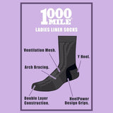 1000 Mile mens liner Repreve crew socks, UK version