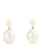 Sophie Bille Brahe Venus Blanc drop earrings with pearls and gold (British brand)