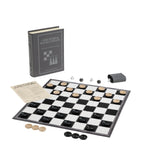 Vintage Bookshelf checkers and backgammon board game (British brand)