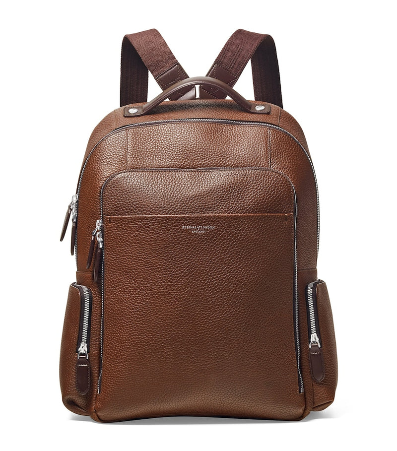 Aspinal of London Pebble Leather Reporter backpack, imported from the UK