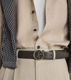 Giorgio Armani palladium-plated GA logo belt buckle, imported from the UK