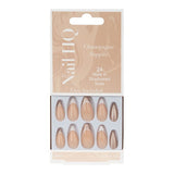 Superdrug Nail HQ Almond Nails Champagne Sippin' French Tip Press-on Long Length- Buy online at McGrocer