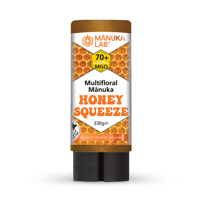Manuka Lab multifloral manuka honey squeezy 330g, imported from the UK