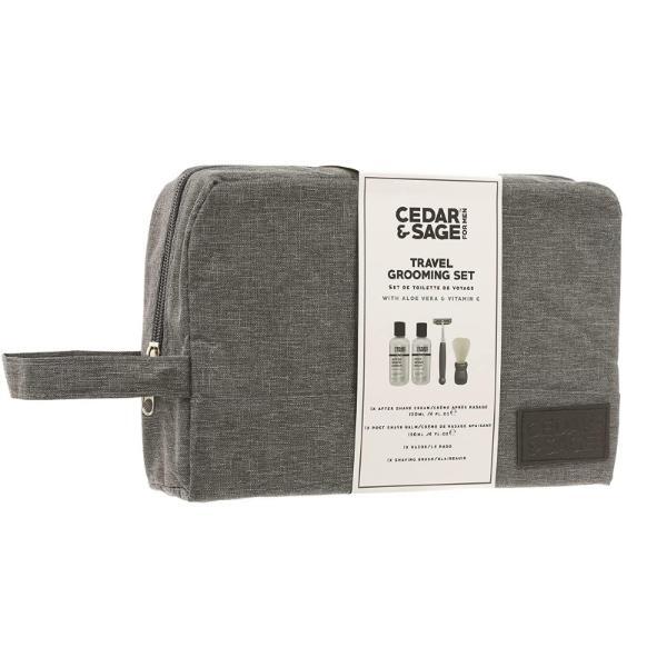 Cedar & Sage men's travel beard grooming gift set (British brand)