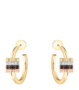 Harrods Boucheron Quatre Classique Mixed Gold and Diamond Hoop Earrings- Buy online at McGrocer