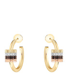 Boucheron Quatre Classique hoop earrings mixed gold and diamonds 8mm - British product