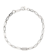 Harrods Suzanne Kalan White Gold and Diamond Large Block Chain Bracelet- Buy online at McGrocer