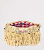 Jimmy Choo raffia flat pouch with wrist strap, UK version
