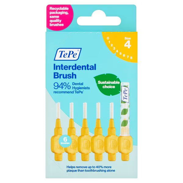 TePe interdental brush 0.7mm ISO Size 4 (British brand)