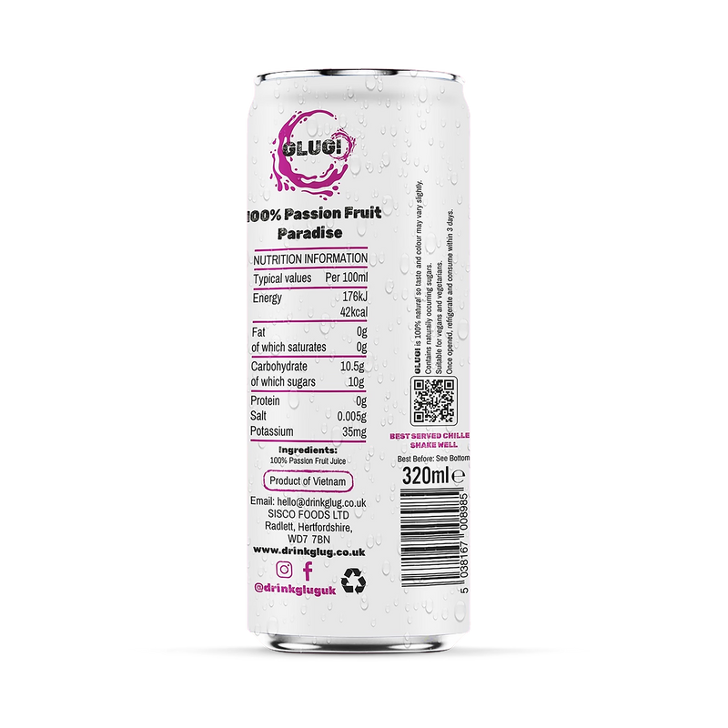 100% passion fruit juice 12x320ml, UK version