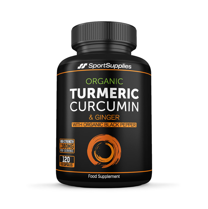 SS Sport Supplies organic turmeric capsules, UK version