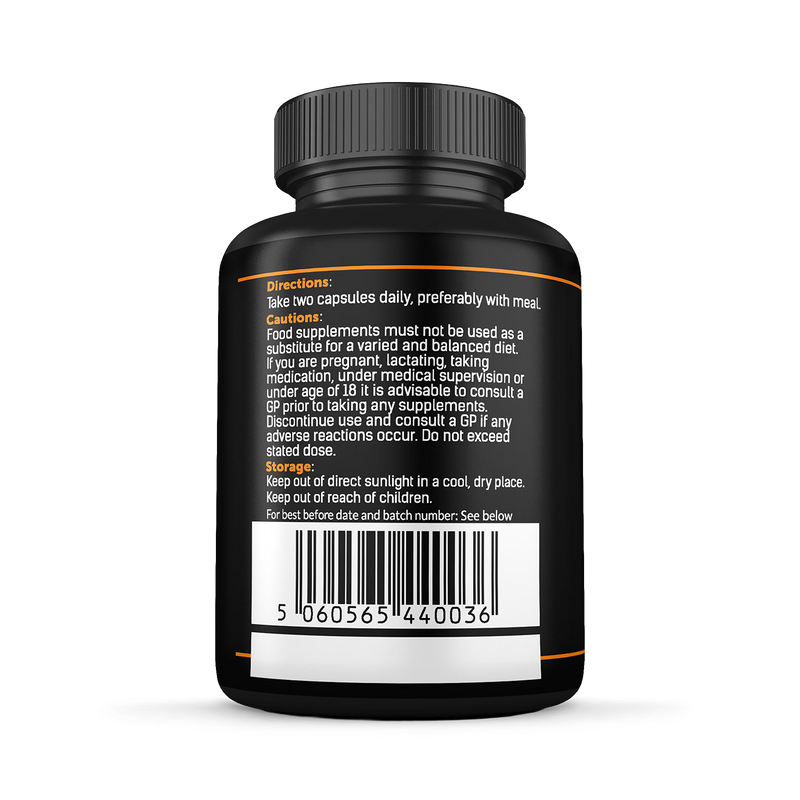 SS Sport Supplies organic turmeric capsules, UK version