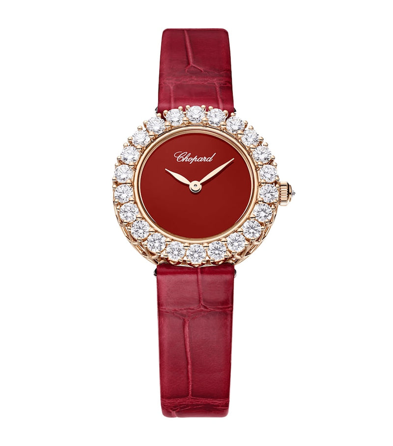 Chopard L'Heure du Diamant rose gold diamond carnelian watch 26mm (British brand)