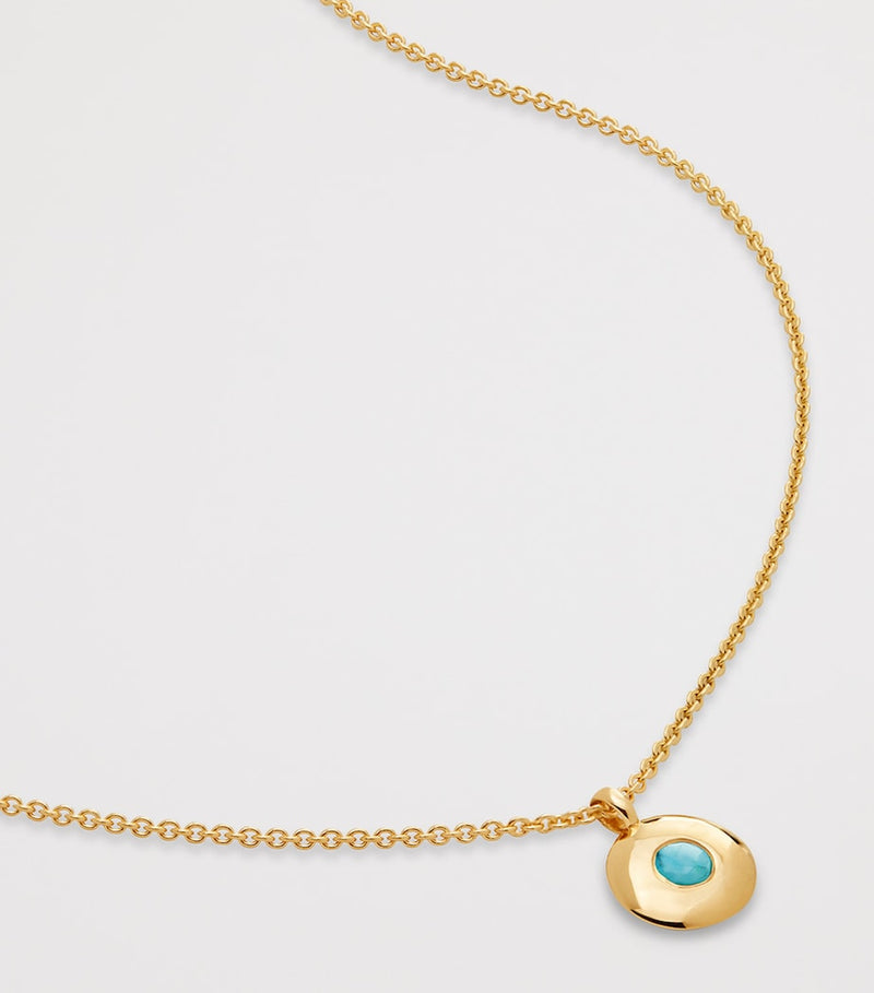 Monica Vinader gold vermeil turquoise birthstone necklace, UK version