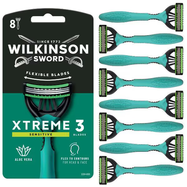 Wilkinson Sword Sensitive Disposable Razor 5+3 Pack (British brand)
