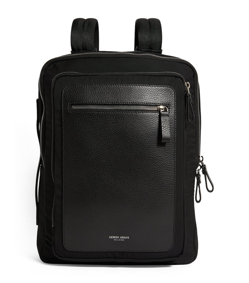 Giorgio Armani backpack recycled polyester leather trims - British product