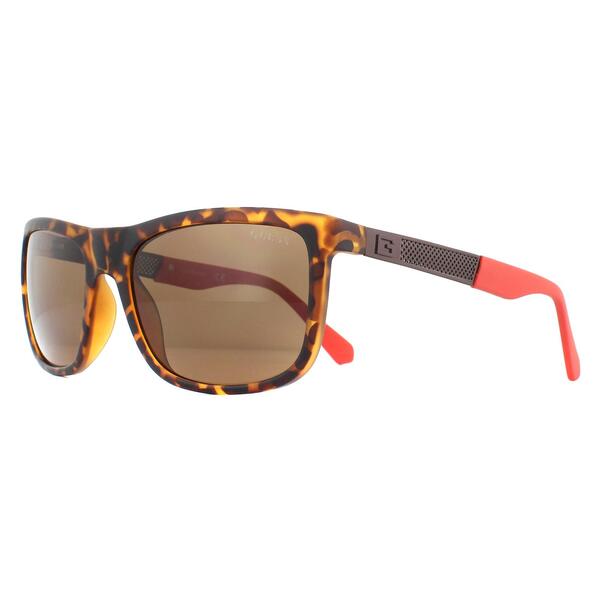 Guess men's polarised sunglasses dark Havana brown, imported from the UK