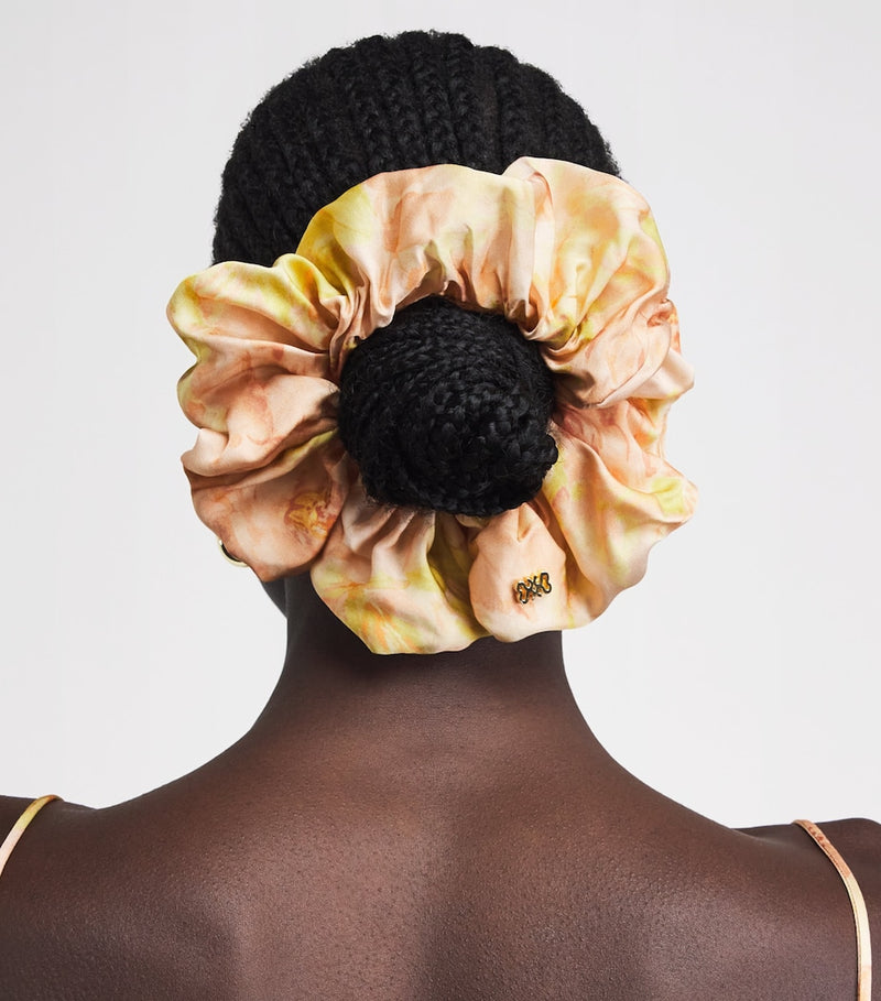 Sandro Paris floral scrunchie pastel hues EcoVero viscose (British brand)