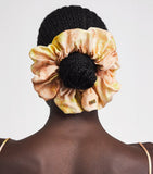 Sandro Paris floral scrunchie pastel hues EcoVero viscose (British brand)