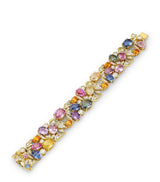 Harrods Boodles Yellow Gold Diamond and Sapphire Palace Collection Queen Anne's Mural Bracelet- Buy online at McGrocer
