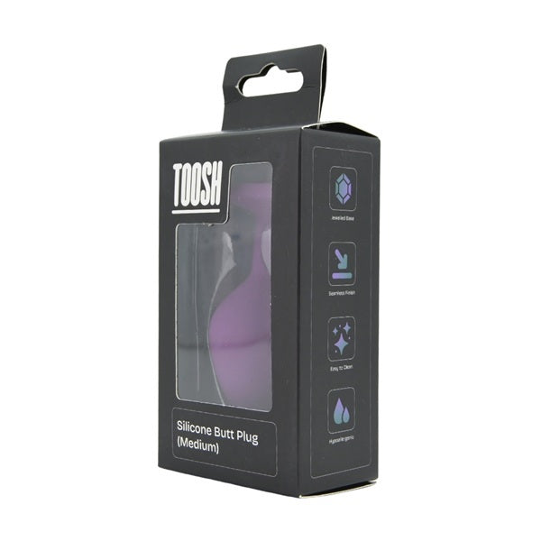 Loving Joy purple silicone butt plug medium, imported from the UK