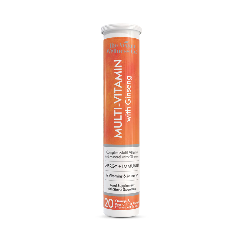 Vegan Wellness Co multivitamin ginseng effervescent tablets, imported from the UK