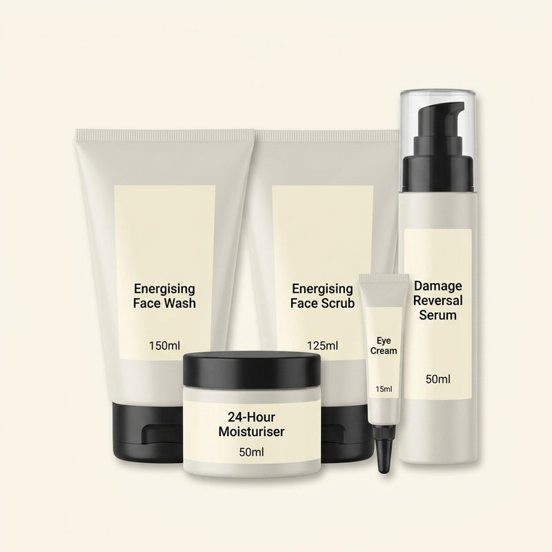 No7 Future Renew Men's skincare bundle with five products, UK version
