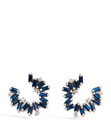 Harrods Suzanne Kalan White Gold, Diamond and Blue Sapphire Bold Burst Spiral Earrings- Buy online at McGrocer